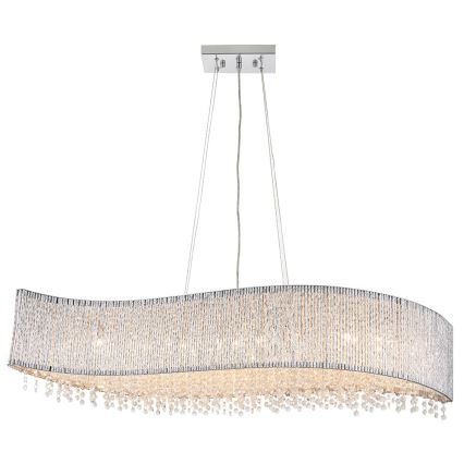 Endon 81979 - Lustre en cristal sur câble GALINA 8xG9/25W/230V chrome brillant