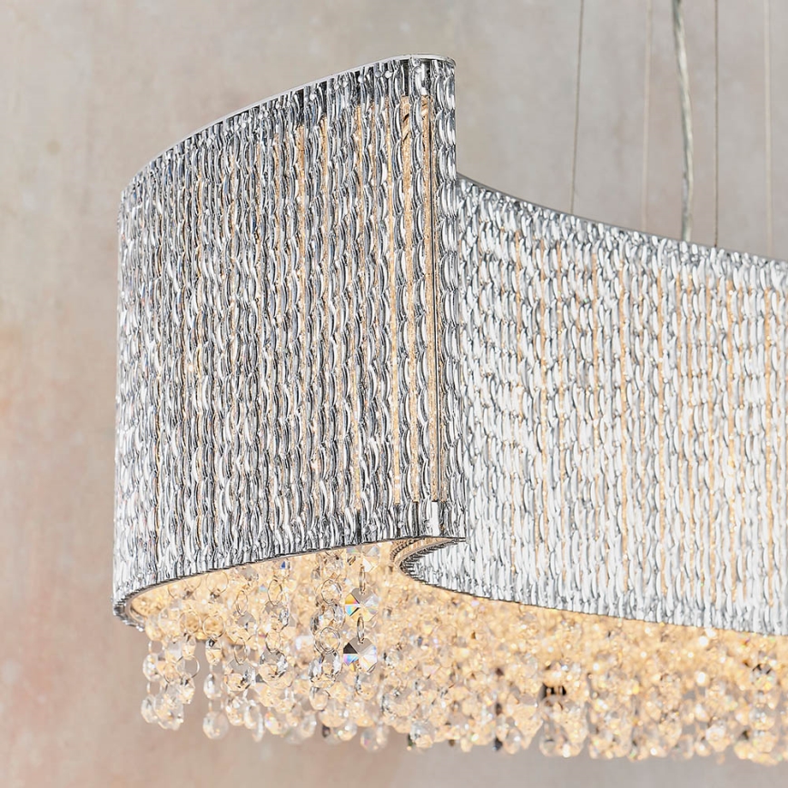 Endon 81979 - Lustre en cristal sur câble GALINA 8xG9/25W/230V chrome brillant