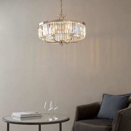 Endon 90263 - Lustre sur chaîne CHESTERFIELD 6xE14/6W/230V Ø 55 cm chrome brillant