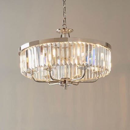 Endon 90263 - Lustre sur chaîne CHESTERFIELD 6xE14/6W/230V Ø 55 cm chrome brillant