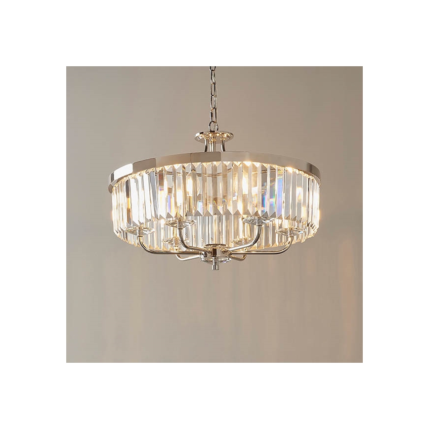 Endon 90263 - Lustre sur chaîne CHESTERFIELD 6xE14/6W/230V Ø 55 cm chrome brillant