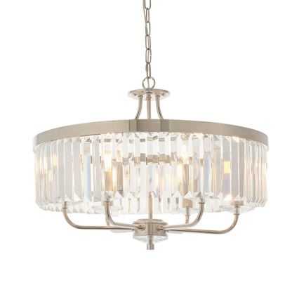 Endon 90263 - Lustre sur chaîne CHESTERFIELD 6xE14/6W/230V Ø 55 cm chrome brillant