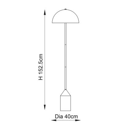 Endon 90521 - Lampadaire NOVA 1xE27/60W/230V laiton