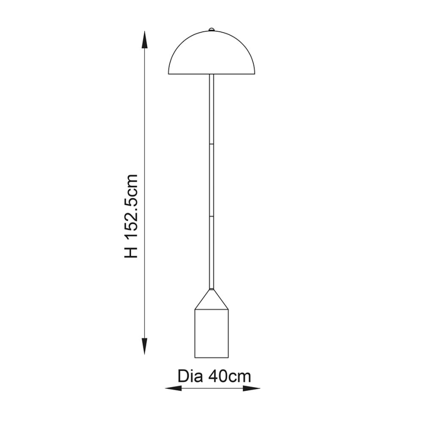 Endon 90521 - Lampadaire NOVA 1xE27/60W/230V laiton