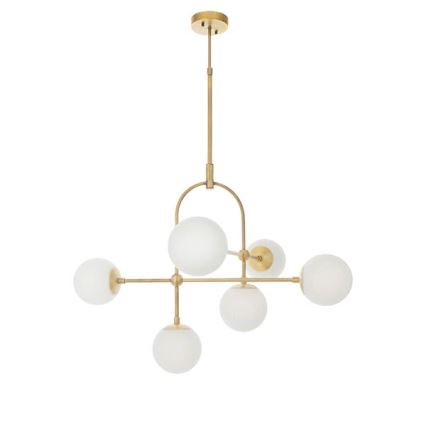 Endon 90842 - Lustre sur tige 6xE14/7W/230V laiton/blanc