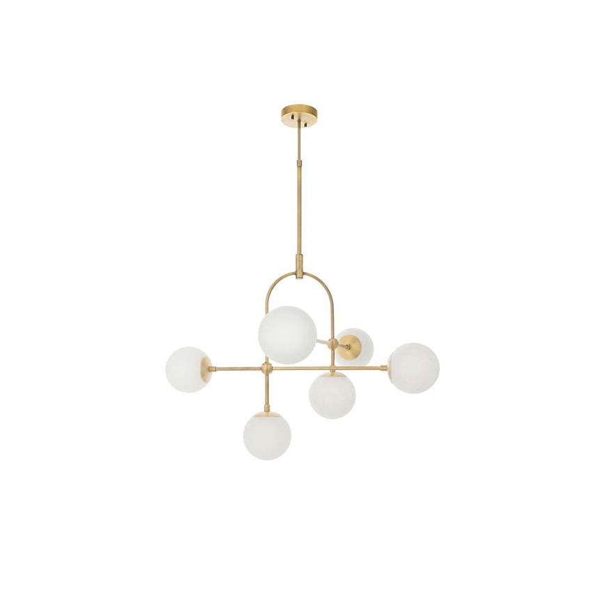 Endon 90842 - Lustre sur tige 6xE14/7W/230V laiton/blanc