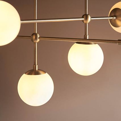 Endon 90842 - Lustre sur tige 6xE14/7W/230V laiton/blanc