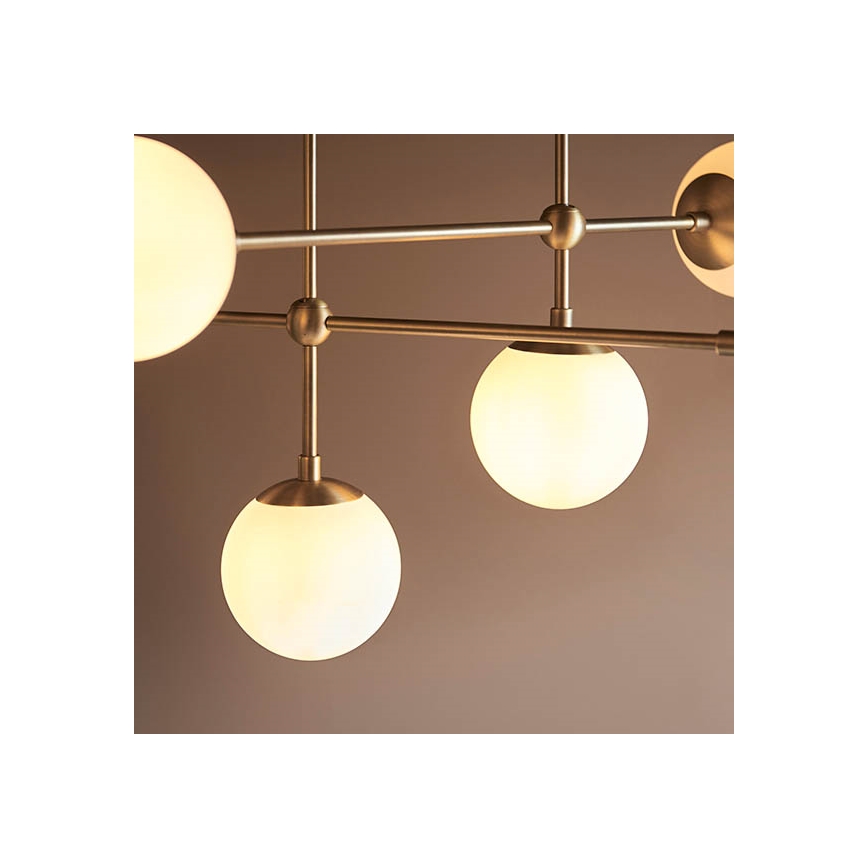 Endon 90842 - Lustre sur tige 6xE14/7W/230V laiton/blanc