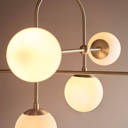Endon 90842 - Suspension sur tige ONTARIO 6xE14/7W/230V laiton/blanc