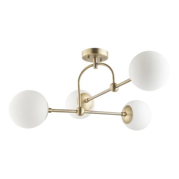 Endon 90843 - Lustre plafonnier ONTARIO 4xE14/7W/230V, finition laiton