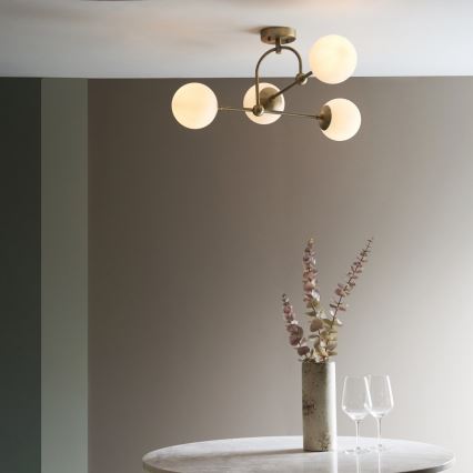 Endon 90843 - Lustre plafonnier ONTARIO 4xE14/7W/230V, finition laiton