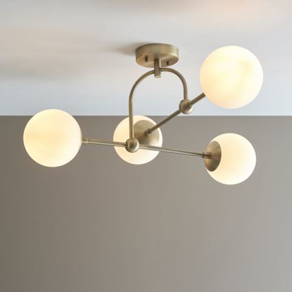 Endon 90843 - Lustre plafonnier ONTARIO 4xE14/7W/230V, finition laiton