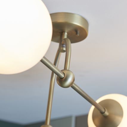 Endon 90843 - Lustre plafonnier ONTARIO 4xE14/7W/230V, finition laiton