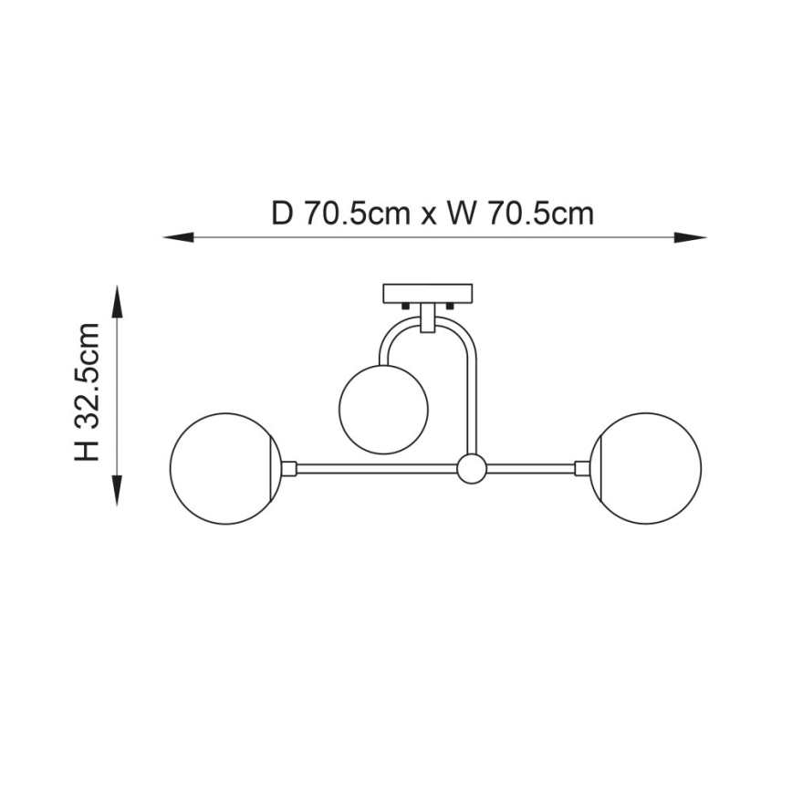 Endon 90843 - Lustre plafonnier ONTARIO 4xE14/7W/230V, finition laiton