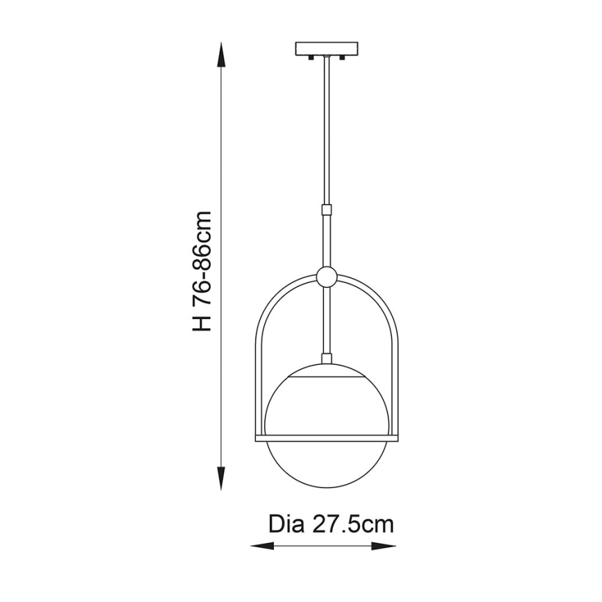 Endon 90844 - Suspension sur tige ONTARIO 1xE27/10W/230V laiton