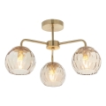 Endon 91968 - Lustre plafonnier DIMPLE 3xE14/25W/230V doré/beige fumé