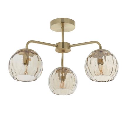 Endon 91968 - Lustre plafonnier DIMPLE 3xE14/25W/230V doré/beige fumé