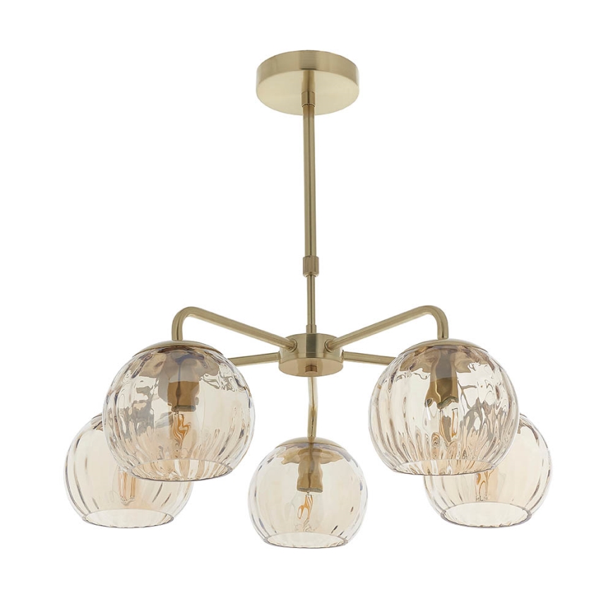 Endon 91969 - Lustre à tige DIMPLE 5xE14/7W/230V doré