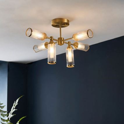 Endon 92213 - Lustre sur tige 6xG9/3W/230V laiton