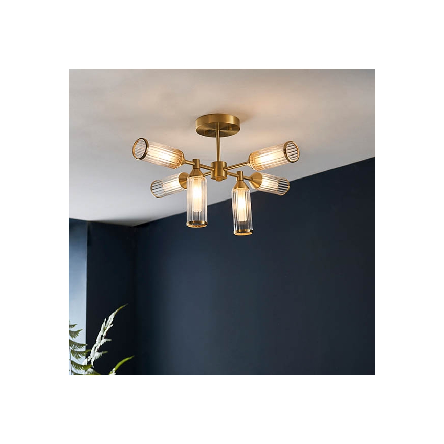 Endon 92213 - Lustre sur tige 6xG9/3W/230V laiton