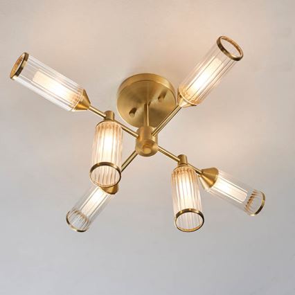 Endon 92213 - Lustre sur tige 6xG9/3W/230V laiton