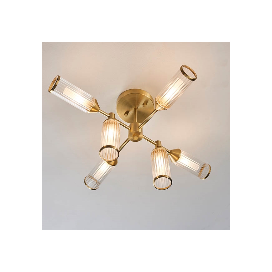 Endon 92213 - Lustre sur tige 6xG9/3W/230V laiton