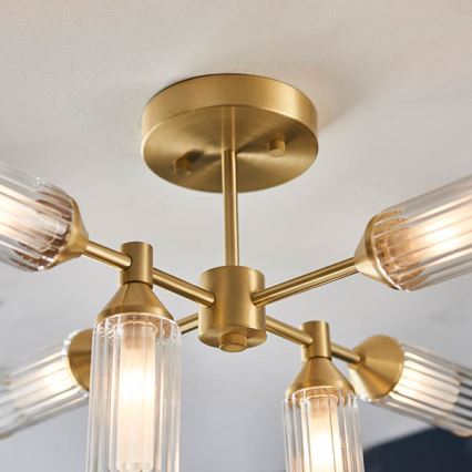 Endon 92213 - Lustre sur tige 6xG9/3W/230V laiton