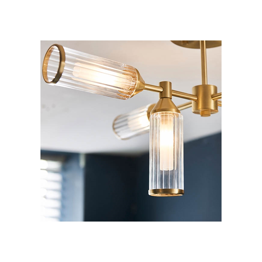 Endon 92213 - Lustre sur tige 6xG9/3W/230V laiton