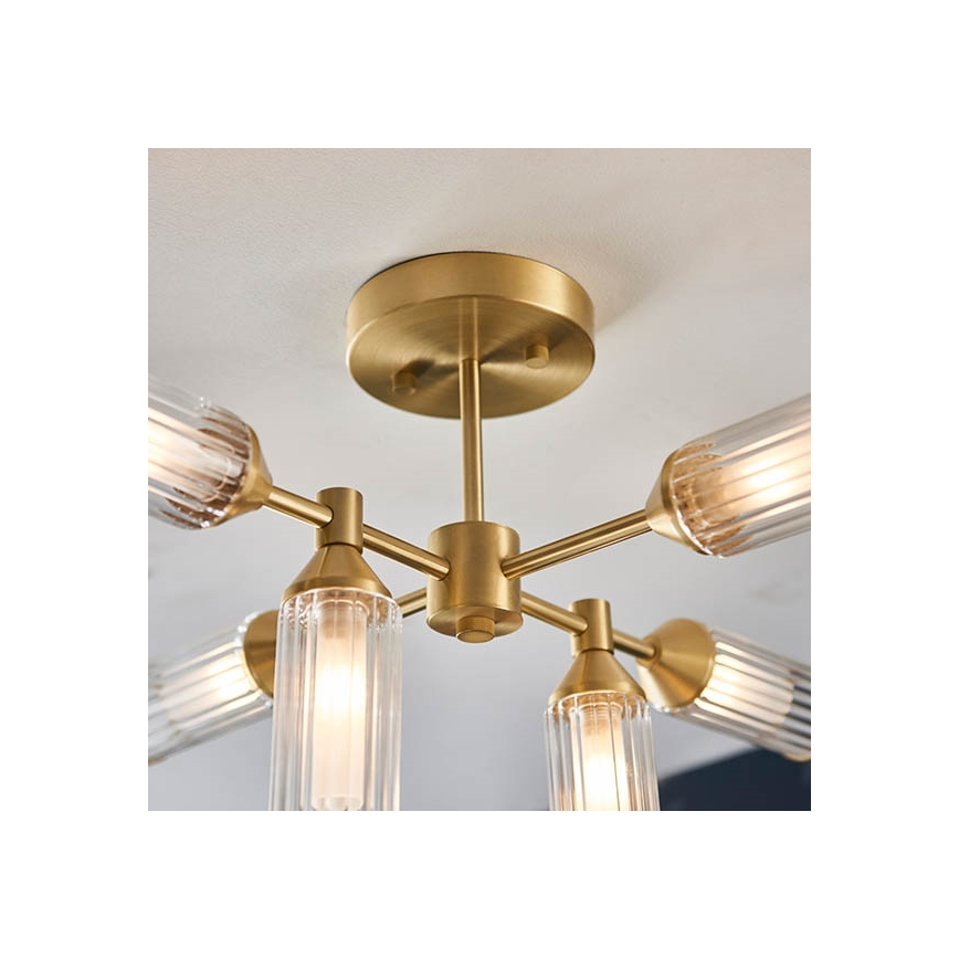 Endon 92213 - Lustre sur tige TOUR 6xG9/3W/230V laiton