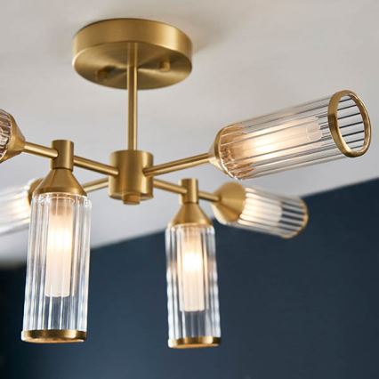 Endon 92213 - Lustre sur tige TOUR 6xG9/3W/230V laiton