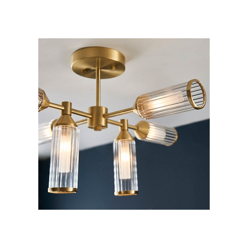 Endon 92213 - Lustre sur tige TOUR 6xG9/3W/230V laiton