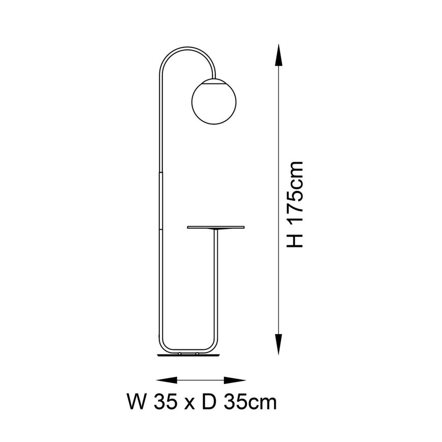 Endon 92424 - Lampadaire HALO 1xE14/7W/230V noir/blanc