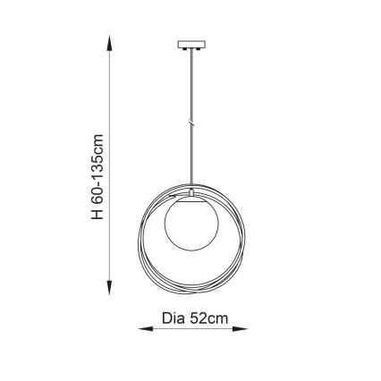 Endon 92488 - Suspension sur câble EMILIO 1xE27/10W/230V doré/blanc