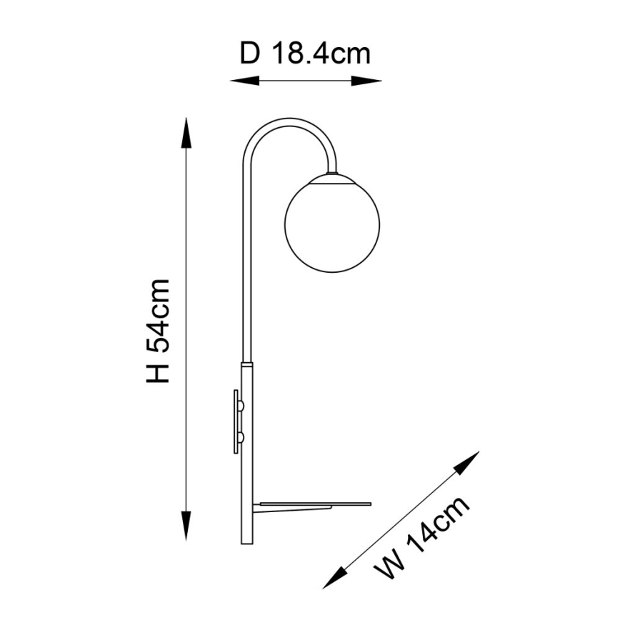 Endon 92726 - Applique murale HALO 1x G9/3W/230V noir/blanc