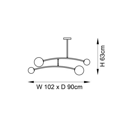 Endon 92940 - Suspension sur tige BALANCE 4xG9/3W/230V noire