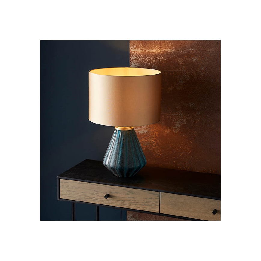 Endon 93059 - Lampe de table ALYSSIA 1xE27/10W/230V dorée/bleue