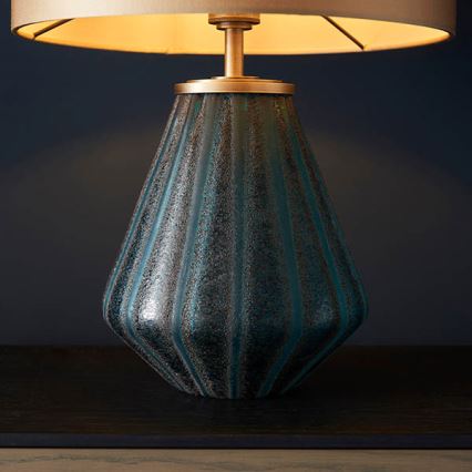 Endon 93059 - Lampe de table ALYSSIA 1xE27/10W/230V dorée/bleue