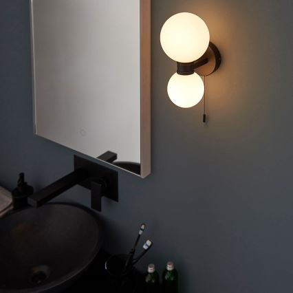 Endon 93523 - Applique murale pour salle de bains PULSA 2xG9/3W/230V IP44 noire