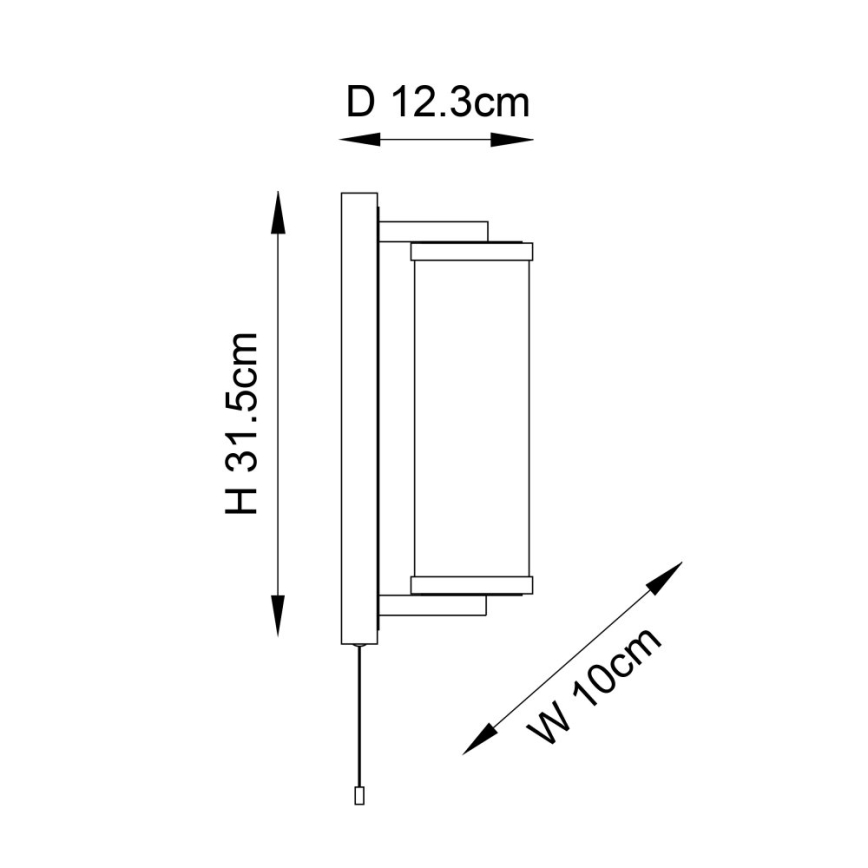 Endon 94074 - Applique murale salle de bain TAYLOR 1xE27/10W/230V IP44 chrome brillant