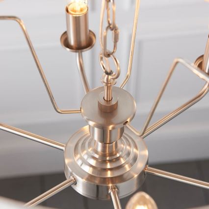 Endon 94357 - Suspension à chaîne HIGHCLERE 6xE14/40W/230V Ø 55 cm beige/chrome mat