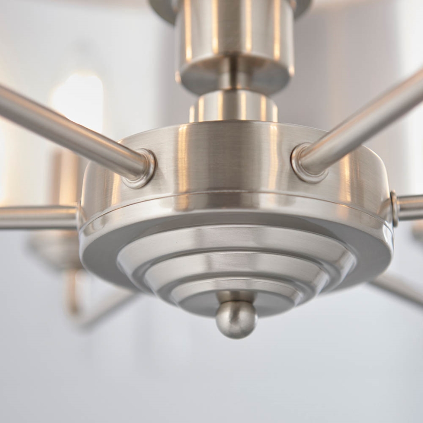 Endon 94357 - Suspension à chaîne HIGHCLERE 6xE14/40W/230V Ø 55 cm beige/chrome mat
