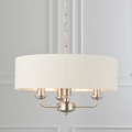 Endon 94361 - Suspension chaîne HIGHCLERE 3xE14/40W/230V beige/chrome mat d. 45 cm
