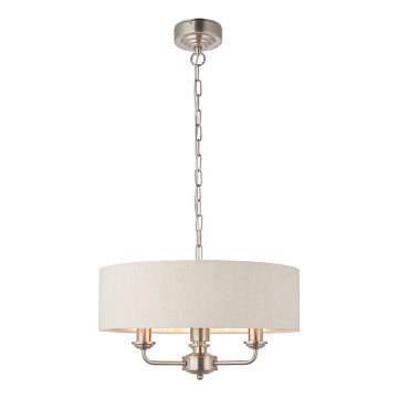 Endon 94361 - Suspension chaîne HIGHCLERE 3xE14/40W/230V beige/chrome mat