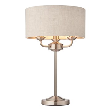 Endon 94369 - Lampe de table HIGHCLERE 3xE14/18W/230V beige/chrome mat