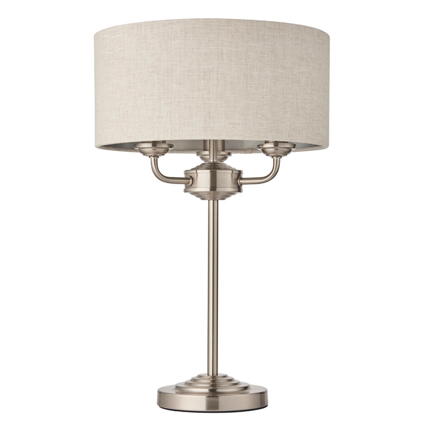 Endon 94369 - Lampe de table HIGHCLERE 3xE14/18W/230V beige/chrome mat