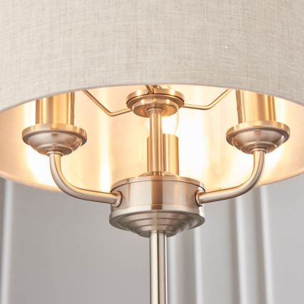 Endon 94369 - Lampe de table HIGHCLERE 3xE14/18W/230V beige/chrome mat