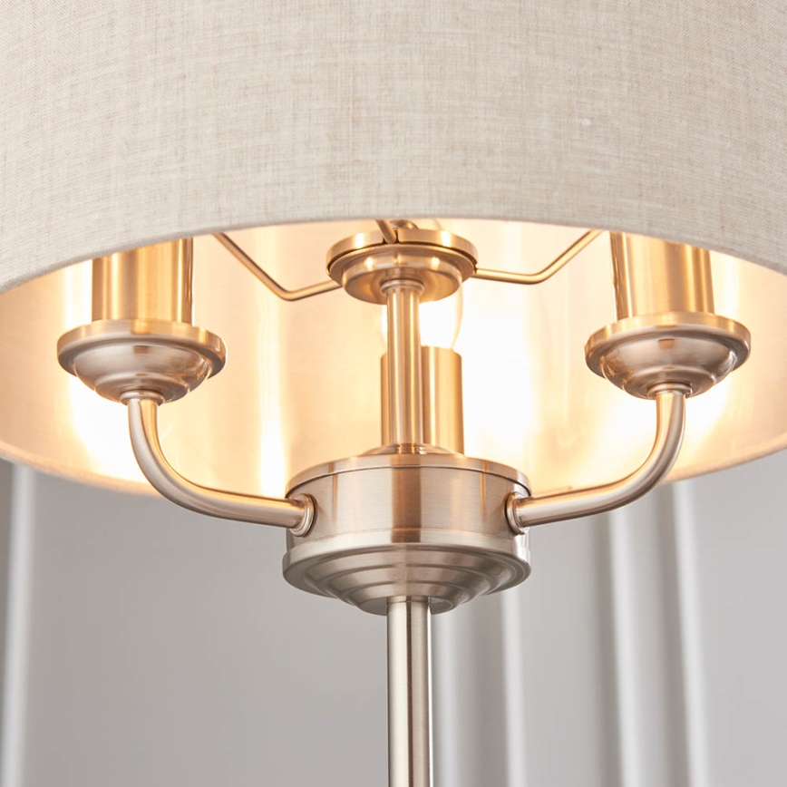 Endon 94369 - Lampe de table HIGHCLERE 3xE14/18W/230V beige/chrome mat