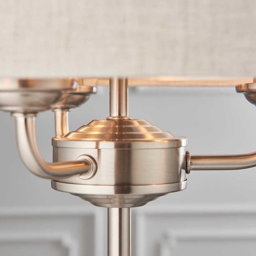 Endon 94369 - Lampe de table HIGHCLERE 3xE14/18W/230V beige/chrome mat