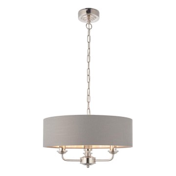 Endon 94377 - Suspension chaîne HIGHCLERE 3xE14/40W/230V gris/chrome brillant