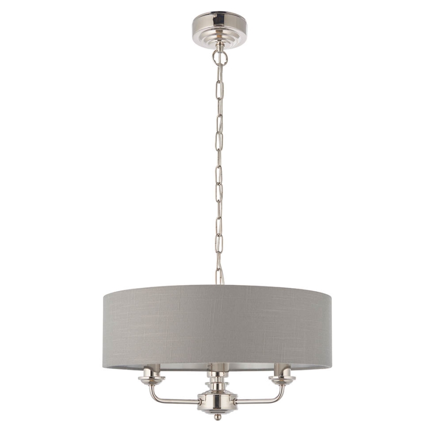 Endon 94377 - Suspension chaîne HIGHCLERE 3xE14/40W/230V gris/chrome brillant